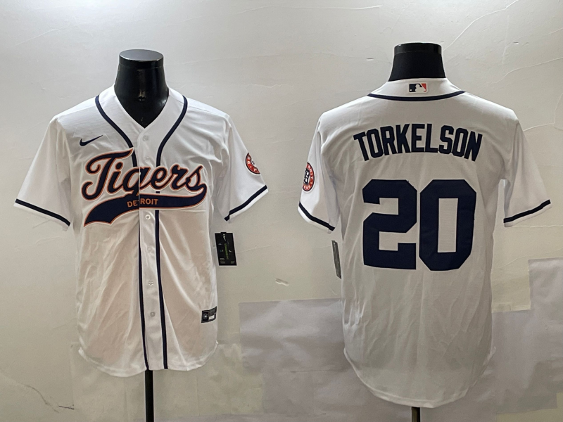 Men's Detroit Tigers Spencer Torkelson #20 White Jersey